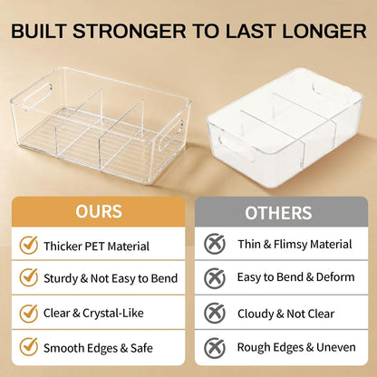 6-Pack Pantry Organizers and Storage, Clear Fridge Organizer Bins9