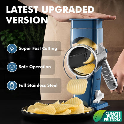 Upgraded Rotary Cheese Grater Hand Crank, Vegetable Shredder Slicer4