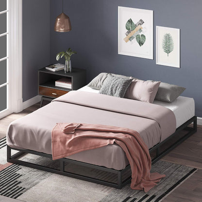 Joseph 6 Inch Metal Platform Bed Frame, Mattress Foundation, Wood Slat Support, No Box Spring Needed, Sturdy Steel Structure, Queen1