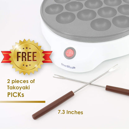 Takoyaki Maker - Electric Machine for Japanese Octopus Balls with FREE Picks - Easy to Operate, AC 120V 50/60Hz 650W3