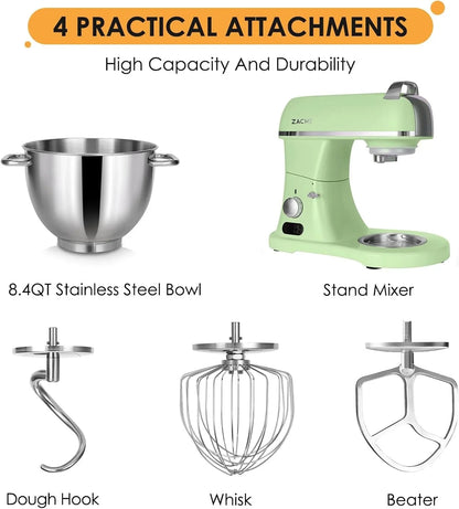 8.4QT Commercial Stand Mixer 800W with Aluminum Die Casting Meets the Standard of NSF/ANSI 8-2023, Mixers Kitchen Electric Stand Mixer with Stainless Steel 8L Bowl, Dough Hook, Whisk and Beater7