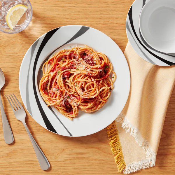 18-Piece Complete Kitchen Dinnerware Set, Microwave and Dishwasher Safe, Plates, Dishes, Bowls, Swirl, Heat Resistant, Service for 6, Everyday Use7