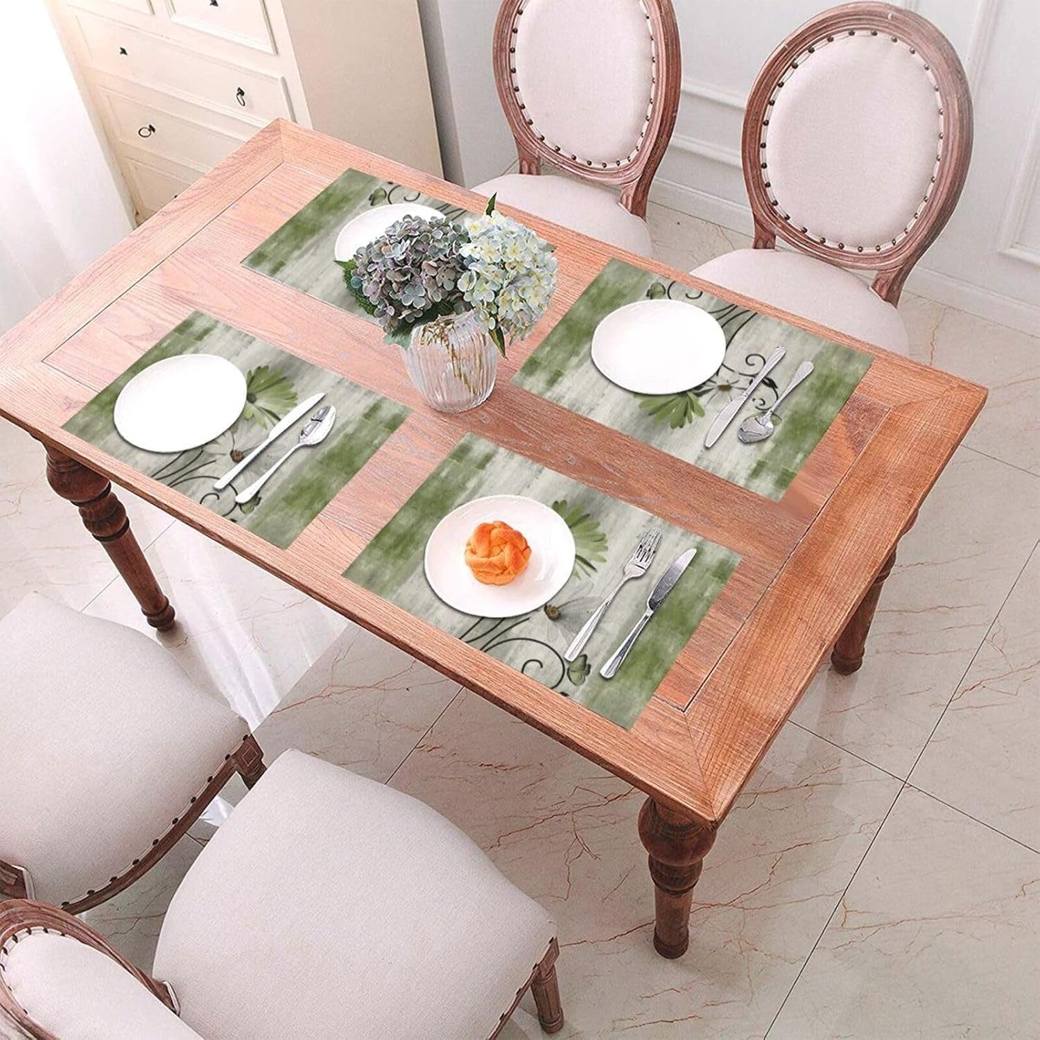 floral-place-mats-set-of-4-12x18-inches-rustic-sage-green-daisy-flower-decorative-placemats-rectangle-floral-linen-table-mats-for-party-home-kitchen-dining-table-decoration