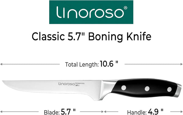 Boning Knife 5.7 Inch Kitchen Knife with Elegant Gift Box, Sharp Forged German Carbon Stainless Steel Fillet Knife for Meat, Fish, Poultry, Full Tang, Ergonomic Handle8
