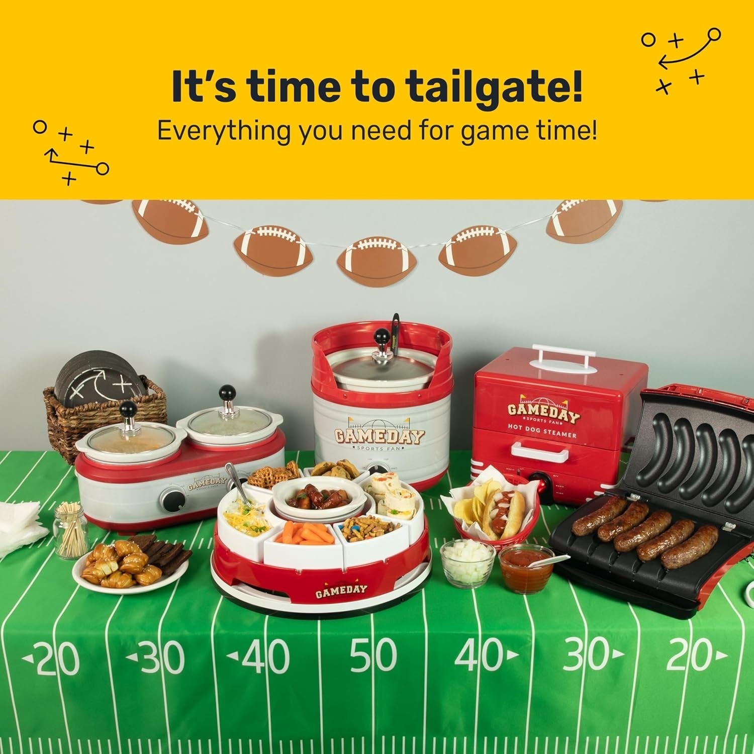 game-day-2-5-quart-2-section-slow-cooker-with-lid-and-ladle-keg-like-design-cooks-chicken-wings-meatballs-chilli-cheese-soup-stews-and-more