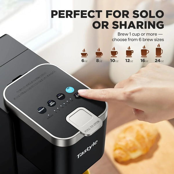 Single Serve Coffee Maker for K Cups and Grounds with 3 Brew Styles | 40Oz Removable Water Tank, 6 to 24Oz Brew Size, Compact Design, Fits 7.3" Travel Mug, for Home, Rvs and Office, K330IC, Black5