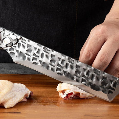 Meat Cleaver, 7 Inch Stainless Steel Kitchen Knife Forged Chopping Slicing Knives with Cover Cooking Cutter for Household5