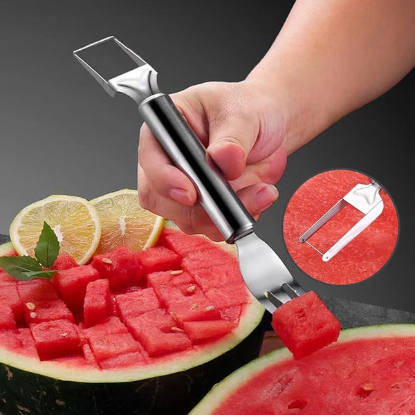 1Pcs Stainless Steel 2-In-1 Watermelon Fork Slicer for Home Kitchen7