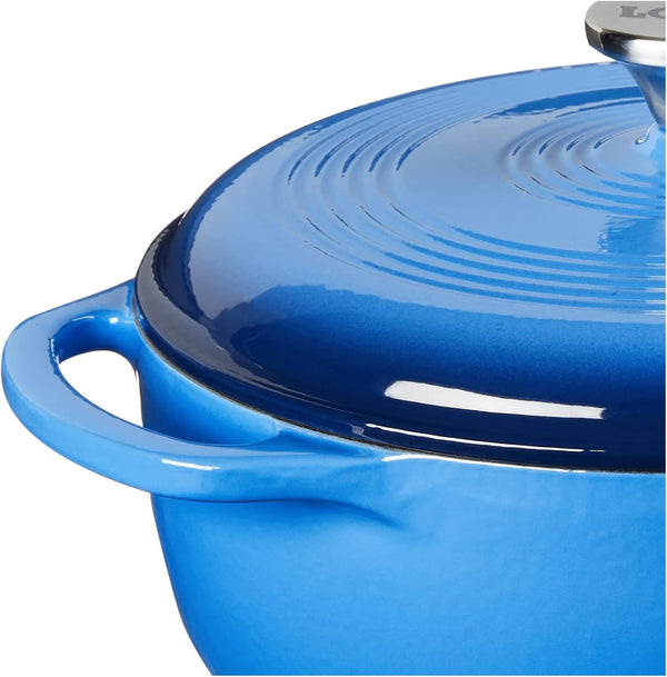 Essential Enamel Cast Iron Dutch Oven, 4.5 Quart, Caribbean Blue | Oven-Safe Enamel Cookware up to 500°F, Heat-Retaining Braising & Roasting Pot, Pfas-Free & Induction-Safe Enameled Cookware9