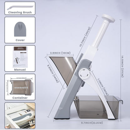 Safe Mandoline Slicer for Kitchen,Adjustable Potato Slicer 1-8 Mm6