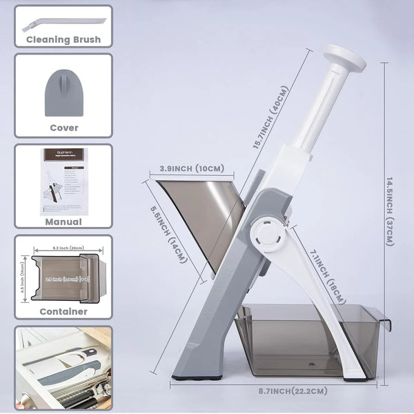 Safe Mandoline Slicer for Kitchen,Adjustable Potato Slicer 1-8 Mm6