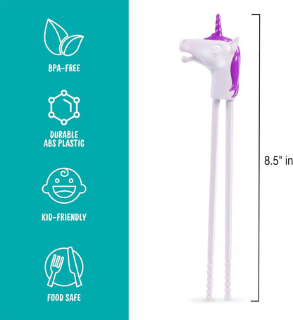 Genuine Fred MUNCHTIME Unicorn Chopsticks for Kids, Purple and White, Reusable Beginner Chopsticks with Animated Interactive Design, Fun Gift and Picky Eater Solution5