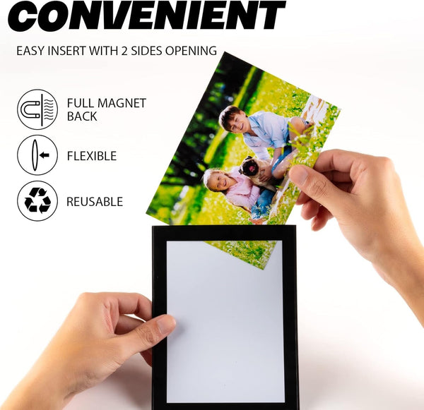 Magnetic Picture Frames with Black Border(4"X6",10 Pack),Magnet Photo Frame Pockets/Postcard Holder,Decorations for Home/Office/School/Classroom/Party2
