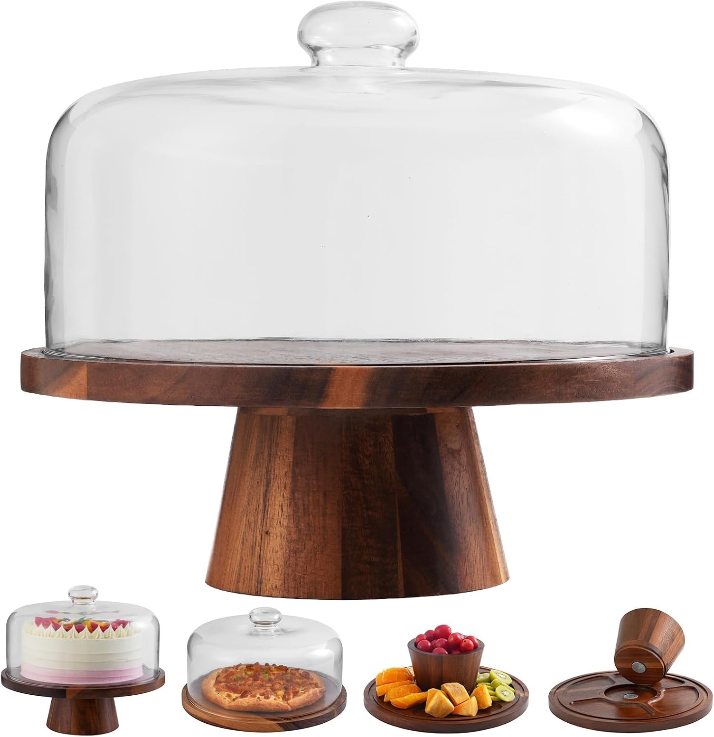 acacia-wood-cake-stand-with-glass-lid-12-magnetic-base-for-parties-kitchen