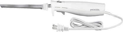Easy Slice Electric Knife with Serrated Stainless Steel Blade | for Carving Meats, Bread, Crafting Foam & More | Lightweight with Ergonomic Grip | White | 74312J1