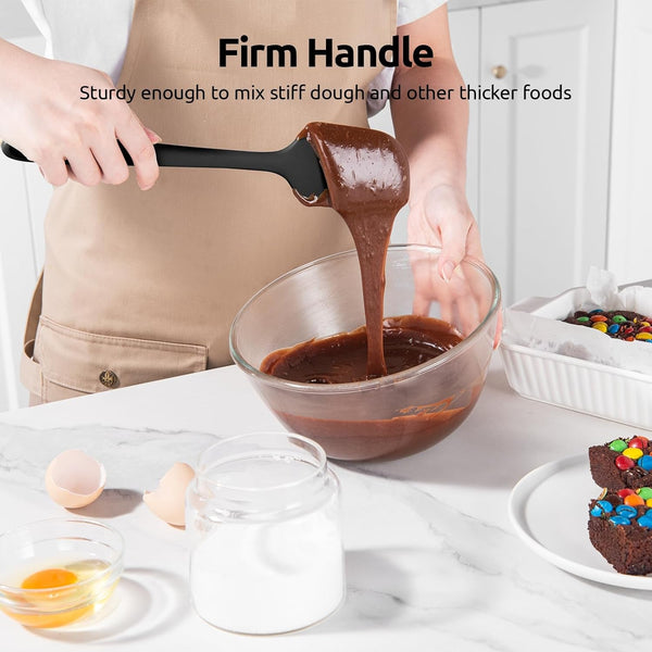 Silicone Spatula Set with 600 Degrees Fahrenheit Heat Resistant (Black)5