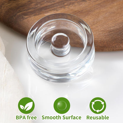 4-Pack of Fermentation Glass Weights with Easy Grip Handle for Great Wide Mouth Canning Mason Jars, Pickling Sourkrout Kraut Glass Weight Fermentation Kit with Easy Grip Handle, Dishwasher Safe5