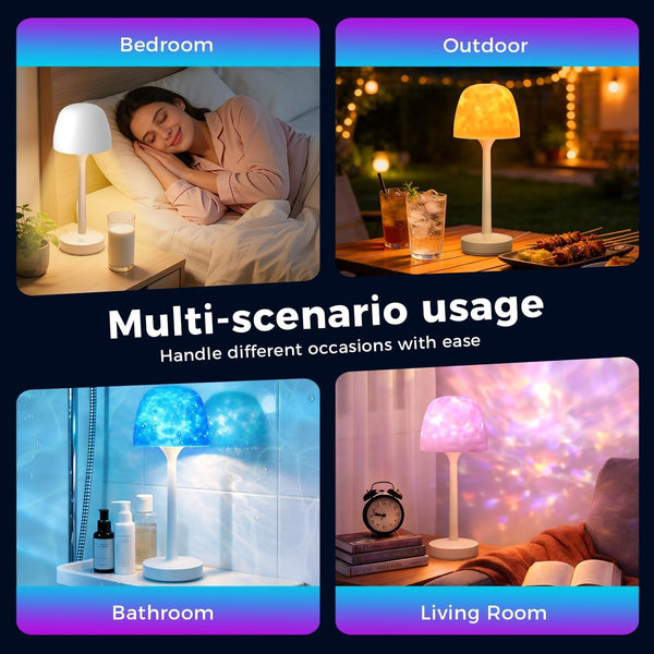 Waterproof Shower Lamp Rechargeable LED Ocean Projector Outdoor Table Lamps8