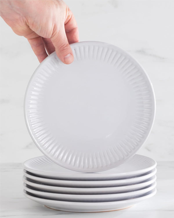 24 Piece Stoneware Dinnerware Set for 8, Handmade Plates and Bowls Set7