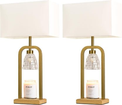 2 in 1 Gold Table Lamp with Candle Warmer, Timer & Dimmer, Modern9