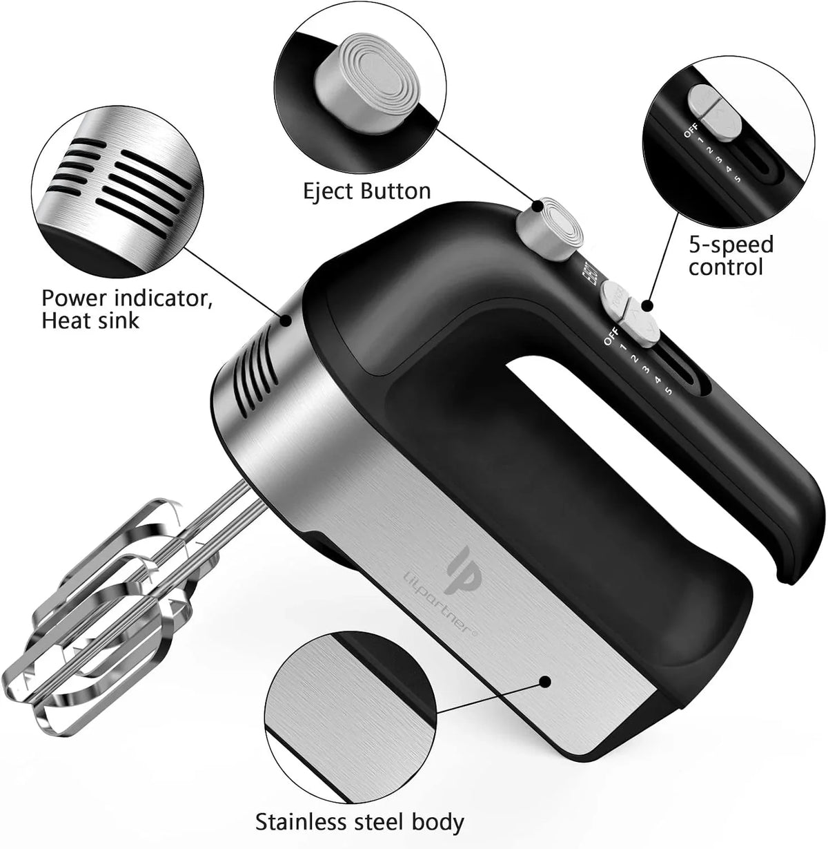 hand-mixer-electric-450w-kitchen-mixers-with-scale-cup-storage-case-turbo-boost-self-control-speed-5-speed-eject-button-5-stainless-steel-accessories-for-easy-whipping-dough-cream-black