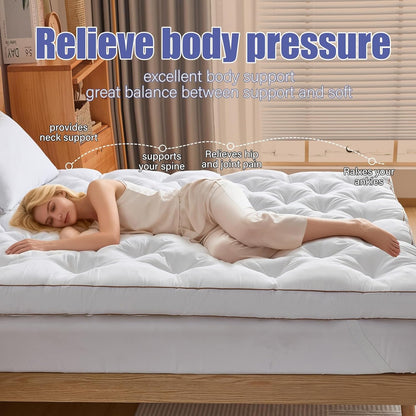4 Inch Memory Foam Mattress Topper Queen for Back Pain Relief, Filled with Breathable Gel Memory Foam, Supportive Pillow Top Mattress Topper8