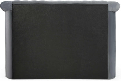 Elizabeth 107 X 101 Velvet round Storage King Bed in Gray10