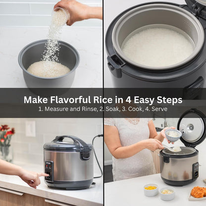 JNP-S15U-US 8 Cup Capacity White Rice Cooker with Non-Stick Inner Pot, Retractable Power Cord, and Keep Warm up to 12 Hours (Urban Satin)7