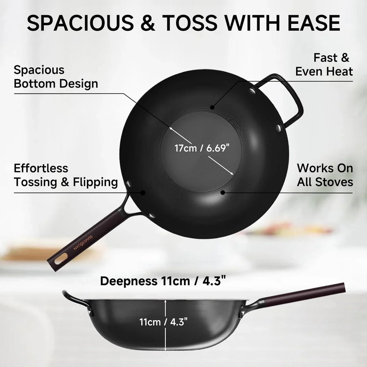 13-5-carbon-steel-wok-pan-pre-seasoned-flat-bottom-woks-stir-fry-pans-chinese-cookware-with-lid-spatula-for-pan-fry-stir-fry-steam-bbq-camping-compatible-with-induction-gas