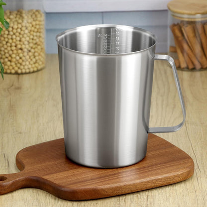 304 Stainless Steel Measuring Cup 64 OZ with OZ/ML Graduations, 8 Cup Kitchen Mixing Pitcher, Precision Engraved Markings, Container for Baking and Frothing, 2 Liter8