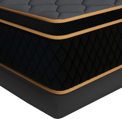 12 Inch King Size Mattress in a Box,Gel Hybrid Memory Foam Individually Wrapped Pocket Springs for Motion Isolation,Pressure Relief,Certipur-Us,Medium Firm-Black1