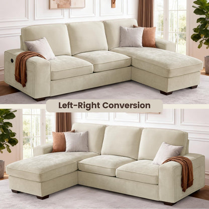 97" L-Shaped Sofa, Sectional Couch with Chaise Storage for Apartment5
