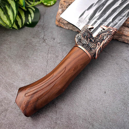 Meat Cleaver, 8 Inch Chinese Chef Knife Handmade Forged Stainless Steel Meat Fish Chopping Cleaver Vegetables Slicing Kitchen Knife6