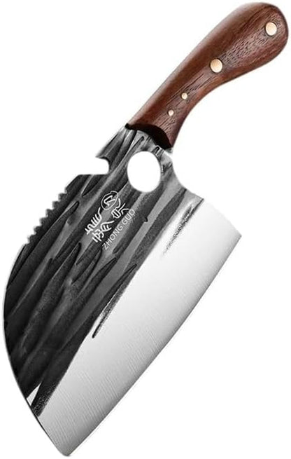 Meat Cleaver, 6.1 Inch High Hardness Ultra-Sharp Fish Head Knife, Kitchen Knives with Solid Wood Handle for Cutting Meat Household Stainless Steel Knife1