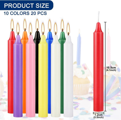 Mini Spell Chime Taper Candle Set of 20, 4 Inch Tall Unscented Rituals Candles for Altar Meditation Supplies Ritualstaper Candle (Multicolor, Set of 20)2