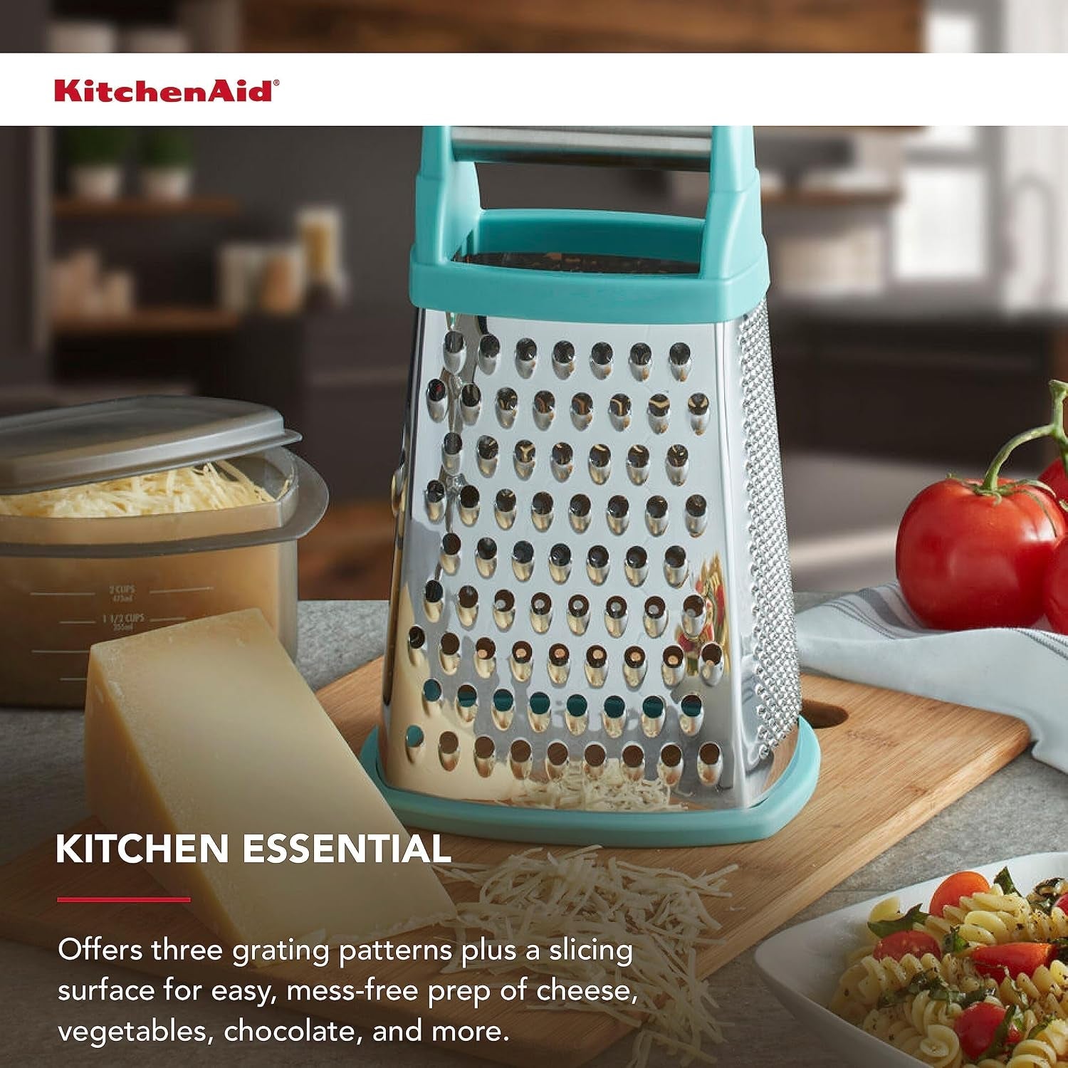 kitchenaid-gourmet-4-sided-stainless-steel-box-grater-for-fine-medium-and-coarse-grate-and-slicing-detachable-3-cup-storage-container-and-measurment-markings-dishwasher-safe-10-inches-tall-aqua