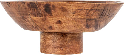 Mango Wood Footed Bowl, Walnut Finish7