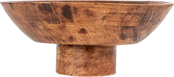 Mango Wood Footed Bowl, Walnut Finish7