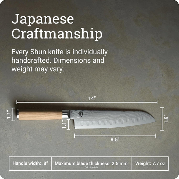 Shun Classic Blonde 8.5" Hollow Ground Santoku Knife5