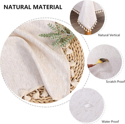 Table Cloth 60 in round Cotton Tablecloth, Waterproof Tablecloth6