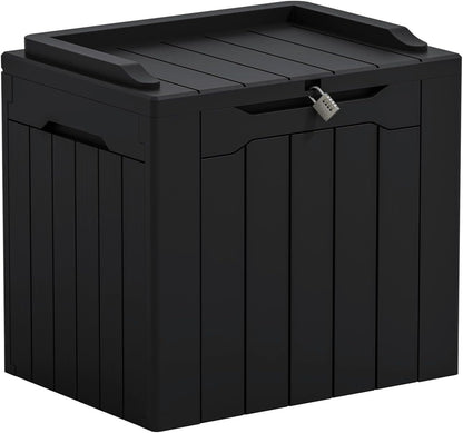 Outdoor Storage Box 31 Gallon Storage Box with Lid for Patio Furniture, Garden Tools, Pool Supplies, Waterproof and UV Resistant, Lockable, Dark Black1