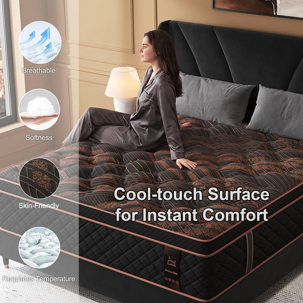 Queen Hybrid Mattress 14 Inch, Medium Firm Gel Memory Foam & Pocket Springs - Motion Isolation & Pressure Relief for Back & Side Sleepers, Certipur-Us Certified7