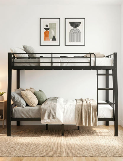 Full XL over Queen Bunk Bed, Metal Frame with Safety Guardrails & Ladder7