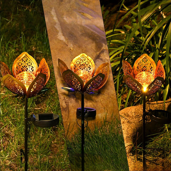 Solar Lights Outdoor Garden Decor, LED Lotus Flower Lamp6