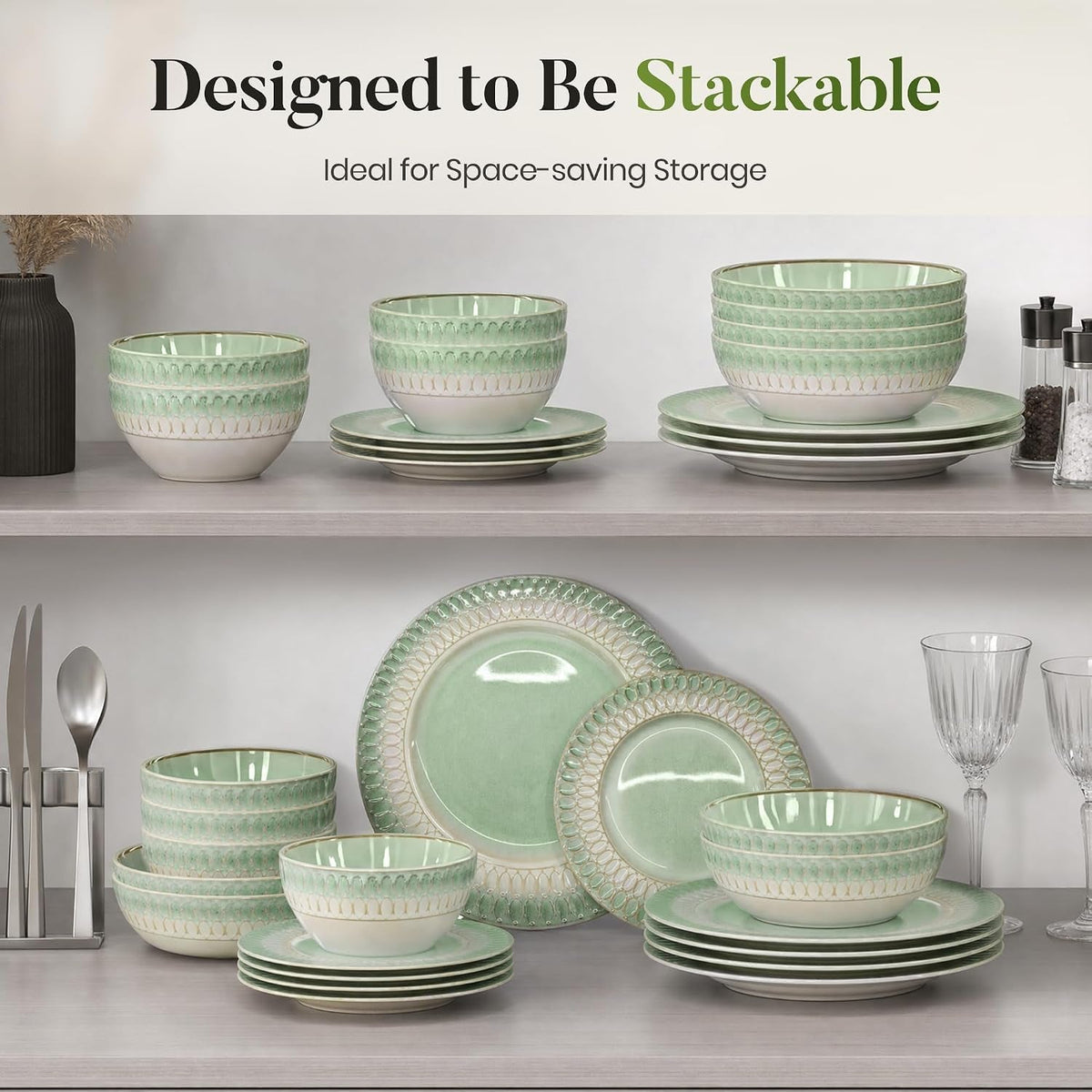 32pcs-stoneware-embossed-dinnerware-set-for-8-green