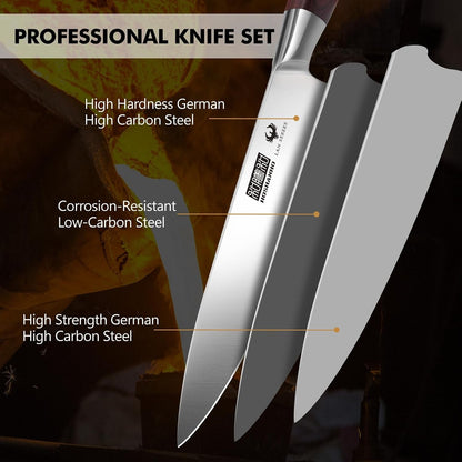 7PCS Kitchen Knife Set with Block, Sharp Chef Knives & Sharpener4