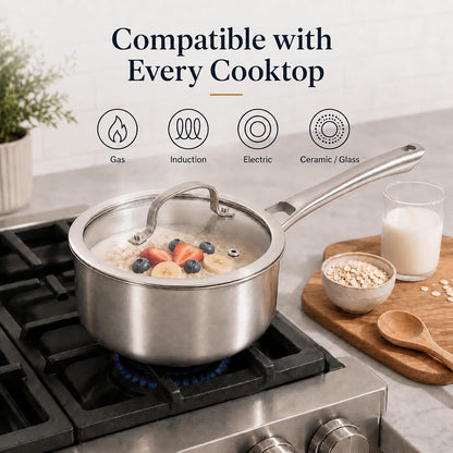 Titanium Saucepan with Lid, Titanium Pans for Cooking, Nonstick Titanium Hammered Pro Frying Pan, Non-Toxic Skillet for All Stoves,2.5Qt5