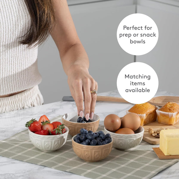 Cane Preparation Bowls Set | 10Cm Stoneware Bowls | 175Ml Capacity | Dishwasher Safe | Ideal for Prep, Pinch Pots, Dips & Desserts3