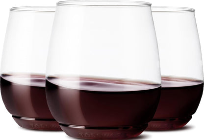 POP 14Oz Vino SET of 12, Recyclable, Unbreakable & Crystal Clear Plastic Wine Glasses, 12 Count (Pack of 1)1