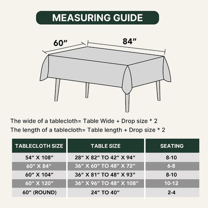Rectangle Tablecloth Waffle Textured Waterproof Table Cloth Stain Resistant Wrinkle Free Washable Decorative Table Cover for Dining, Kitchen, Wedding and Parties (60X84 Inch,Natural)7
